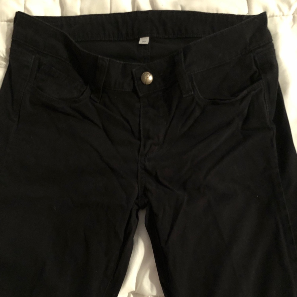 Paige velvet black skinnies